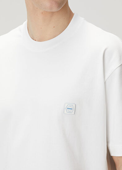Solid Homme Beyaz Logo Detaylı T-shirt - 5