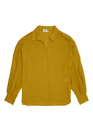Oil Green Twill Silk Shirt Beymen Club Oil Green Twill Silk Shirt - 7