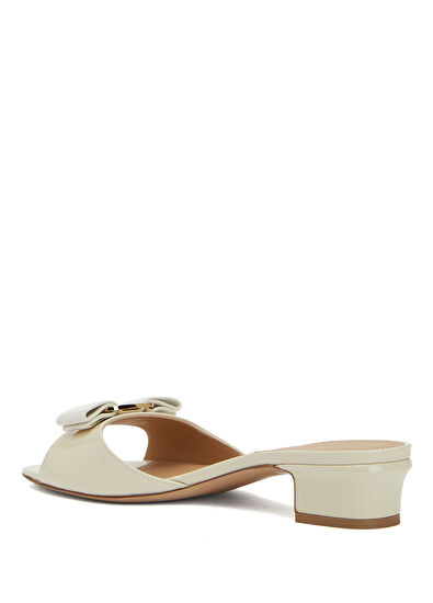 Ekru Kadın Deri Terlik - Görsel 4