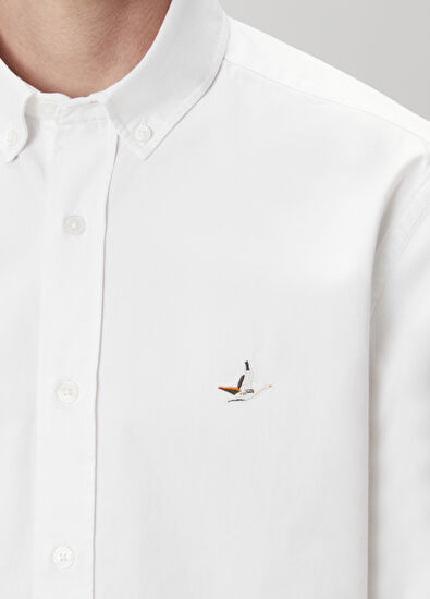 Beymen Club Comfort Fit Beyaz Gabardin Dokulu Gömlek - 5