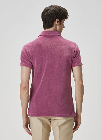 Tom Ford Pembe Polo Yaka Havlu Kumaş T-shirt - 4