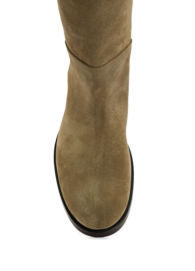 Bej Kadın Süet Çizme - Görsel 5