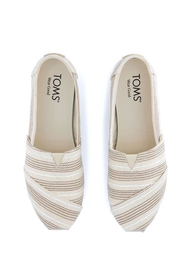 Toms Alpargata Classic Natural Metallic Stripe Kadın Espadril - 4
