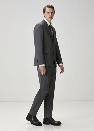 Beymen Club Drop 6 Antrasit Klasik İnce Yün Takım Elbise - 5