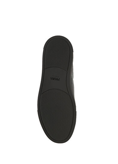 Siyah Erkek Deri Sneaker - Görsel 6