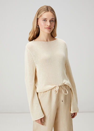 Beymen Club Light Beige Sheer Sweater - 3