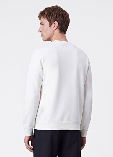Beymen Club Kırık Beyaz Deri Kaz Aplikeli Dalgıç Sweatshirt - 5
