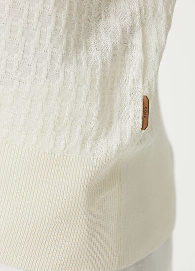 Boss Umbarto White Jacquard Silk Knit Sweater - 6