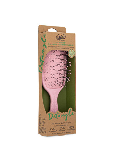 Wet Brush Go Green Paddle Detangler Pembe Kalın Telli Saçlar İçin Geniş Saç Fırçası  - 6