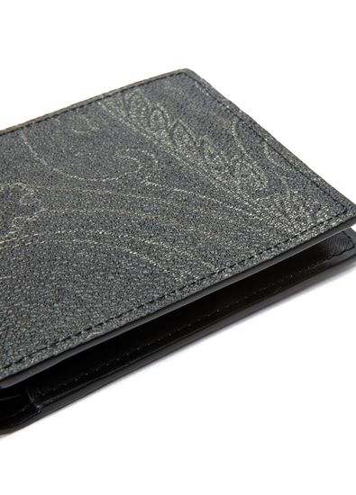 Etro Black Patterned Men's Wallet - 5