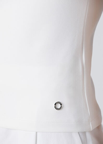 Beyaz Fermuarlı Polo Bluz - Görsel 7