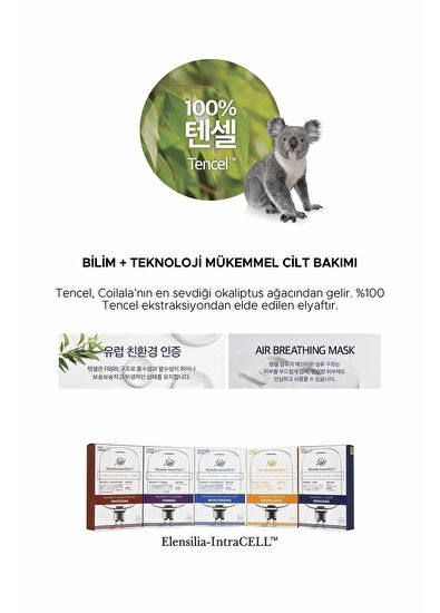 Elensilia Escargot + Hyaluronic Acid Intensive Moisturizing Leaf Mask Intracell Hyaluronic Acid Mask - 5