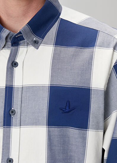 Beymen Club Mavi Beyaz Ekose Desenli Gömlek - 6