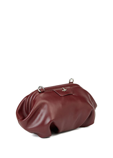 Beymen Club Volume Mini Burgundy Women's Leather Clutch - 3