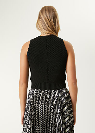 Beymen Club Siyah Halter Yaka Triko Atlet - 6