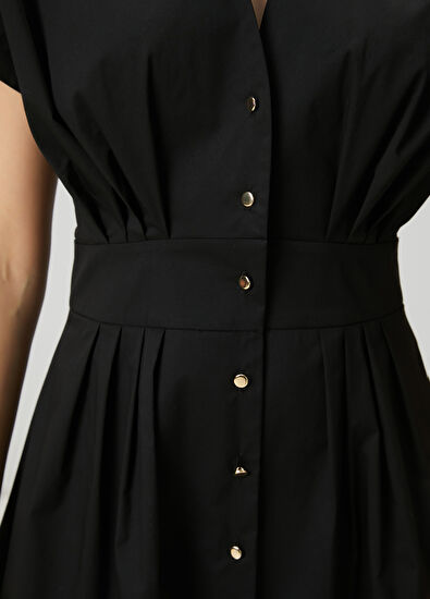 Beymen Club Siyah Pileli Mini Elbise - 7