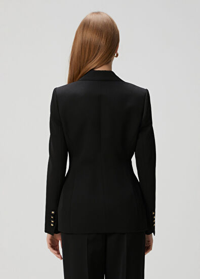 Siyah Yün Ceket - Görsel 6