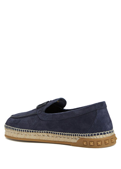 Lacivert Logo Tokalı Erkek Süet Espadril - Görsel 4