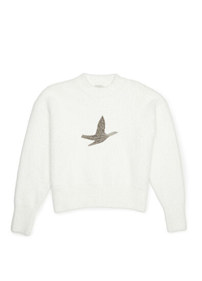 Beyaz İşlemeli Logolu Kazak Beymen Club Beyaz İşlemeli Logolu Kazak - 7