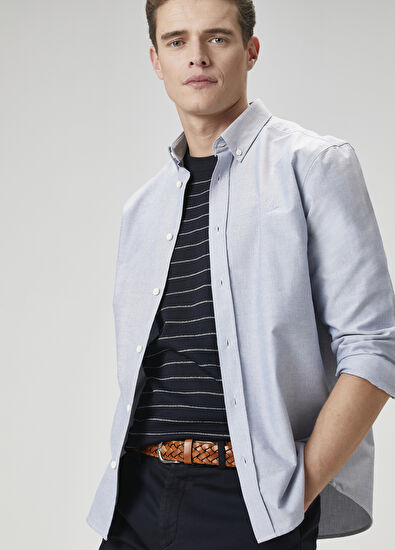 Beymen Club Comfort Fit Indigo Oxford Gömlek - 4