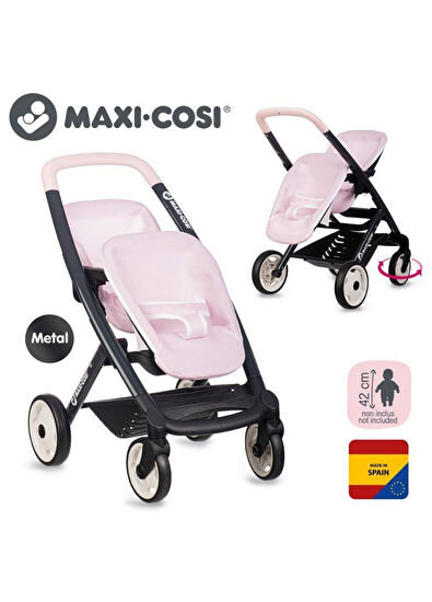 Smoby Maxi-Cosi & Quinny Pembe Oyuncak İkiz Bebek Arabası - 5