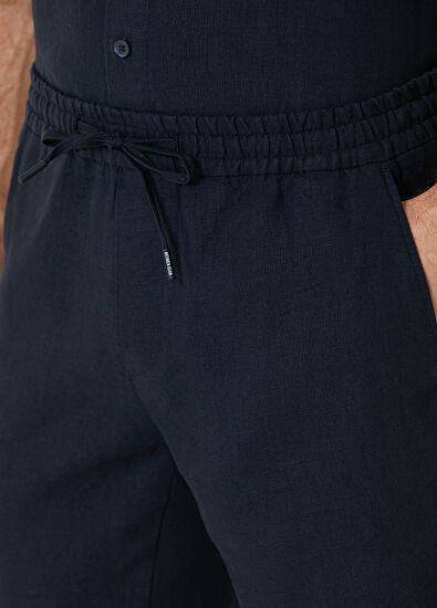 Beymen Club Lacivert Keten Şort - 4