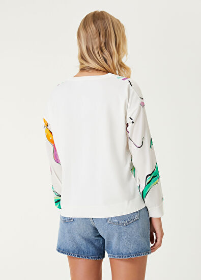 Beymen Club Kırık Beyaz Lilyum Desenli Kazak - 6