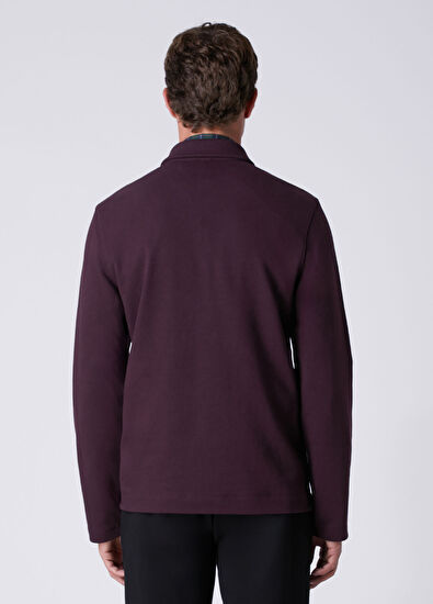 Beymen Club Comfort Fit Plum Polo Diagonal Sweatshirt - 5