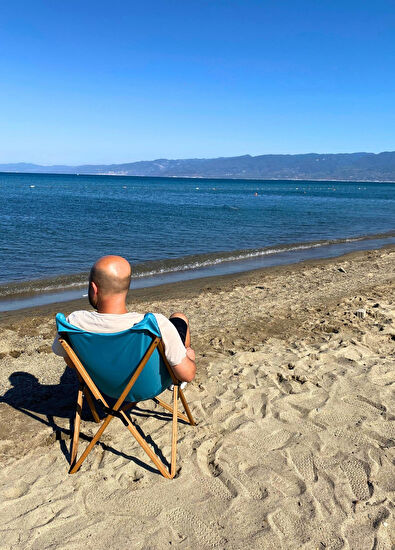 Bag The Joy Wood Brown Frame Turquoise Cover Folding Camp and Garden Chair - 5