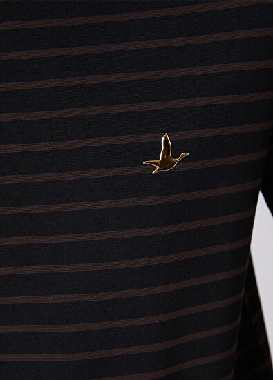 Beymen Club Siyah Kahve Çizgili T-shirt - 6