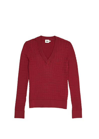 Beymen Club Burgundy Knit Textured Sweater - 7