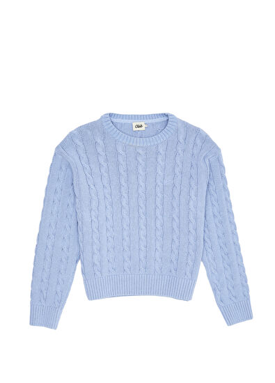 Beymen Club Mavi Saç Örgülü Kazak - 7