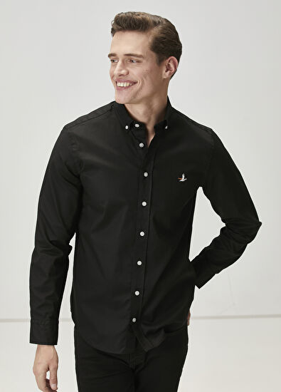 Beymen Club Comfort Fit Siyah Oxford Gömlek - 5
