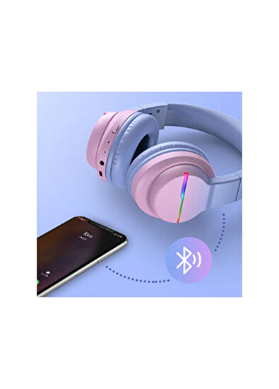iClever BTH12 Gradient Pink Unisex Kids Over-Ear Bluetooth Earphone - 5