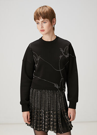 Beymen Club Siyah Taşlı Sweatshirt - 3