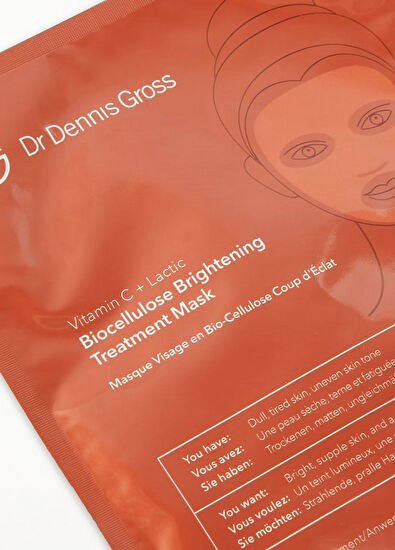 Dr. Dennis Gross Vitamin C Lactic Biyoselüloz Parlatıcı Onarıcı Kağıt Yüz Maskesi - 4
