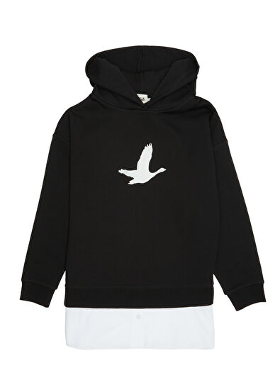 Beymen Club Black Metallic Logo Hoodie - 7