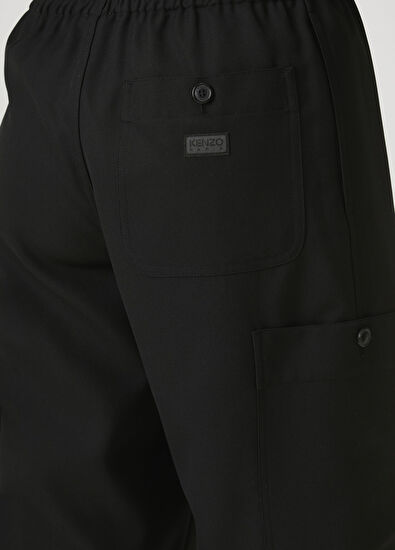 Kenzo Siyah Beli Kordonlu Yün Pantolon - 5