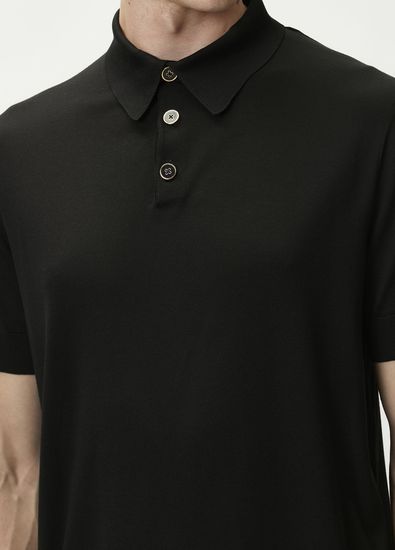 Dolce&Gabbana Black Polo Short Sleeve Silk Sweater - 5