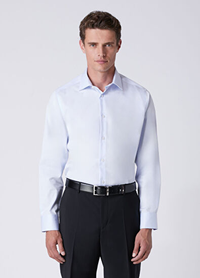 Beymen Club Comfort Fit Mavi Non-iron Twill Gömlek - 4
