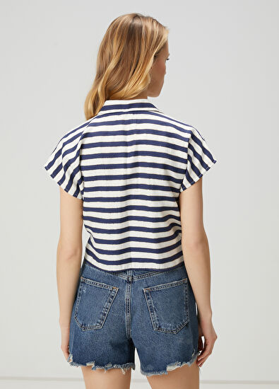 Beymen Club Navy Blue White Striped Shirt - 5