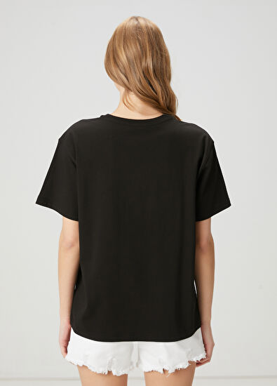 Beymen Club Black Stone Goose Logo T-Shirt - 5