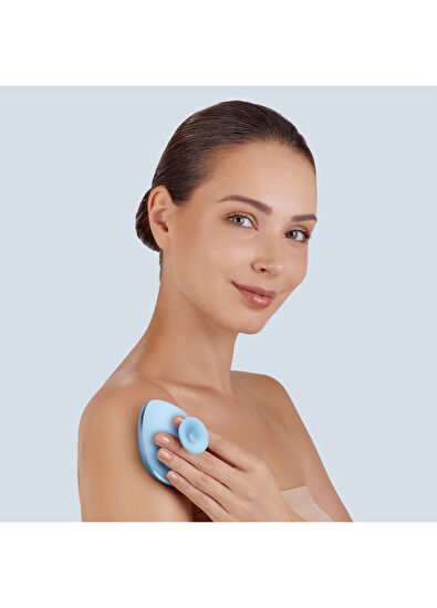 Geske Body Brush Mavi 4'ü 1 Arada Metal Detaylı Vücut Fırçası - 6