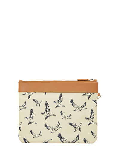 Beymen Club Beige Patterned Women's Clutch - 4