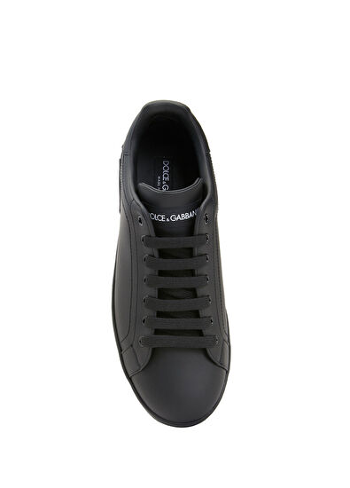 Dolce&Gabbana Portofino Black Men's Leather Sneakers - 4