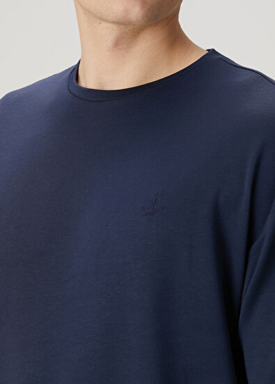 Beymen Club Lacivert Logo Nakışlı Oversized T-shirt - 5