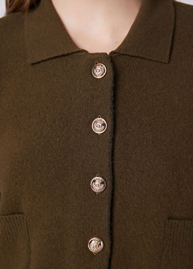 Beymen Club Khaki Boxy Fit Short Cardigan - 6