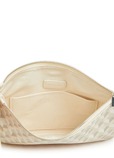 Bej Monogram Desenli Kadın El Portföyü - Görsel 6