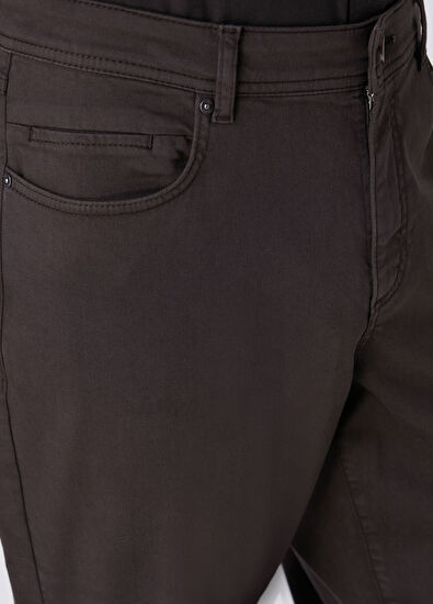 Beymen Club Slim Fit Dark Brown 5-Pocket Trousers - 4