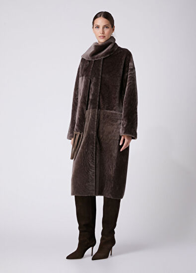 Beymen Club Taupe Scarf Detailed Coat - 4
